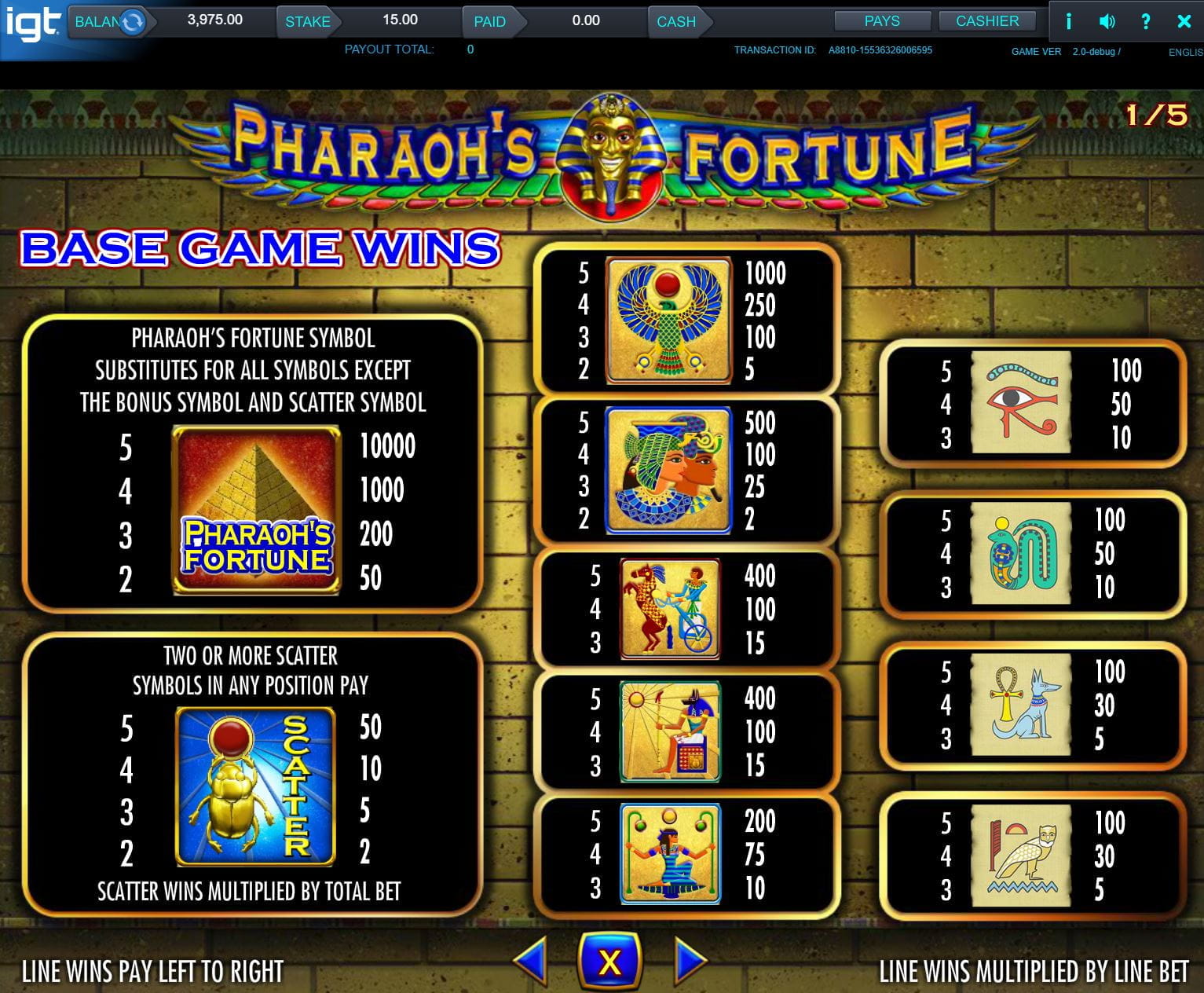 Play pharoahs fortune slot