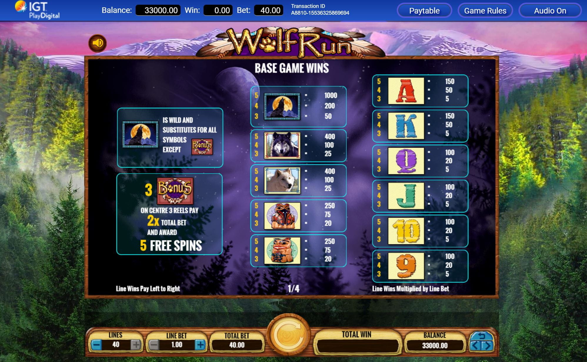 Play free wolf run slot games